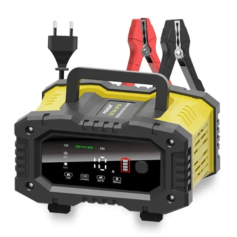 20A/10A Car Motorcycle Battery Charger 12V/24V Smart Charger Lithium AGM GEL Lead-Acid Lifepo4 Battery Chargers