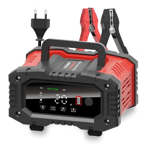 20A/10A Car Motorcycle Battery Charger 12V/24V Smart Charger Lithium AGM GEL Lead-Acid Lifepo4 Battery Chargers
