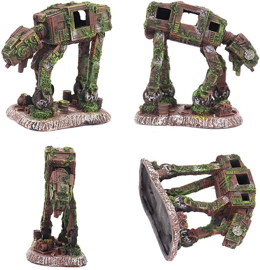 Robot Cool Walking Land Tank Aquarium Ornament Alien Fish Tank Decorations for Betta Large