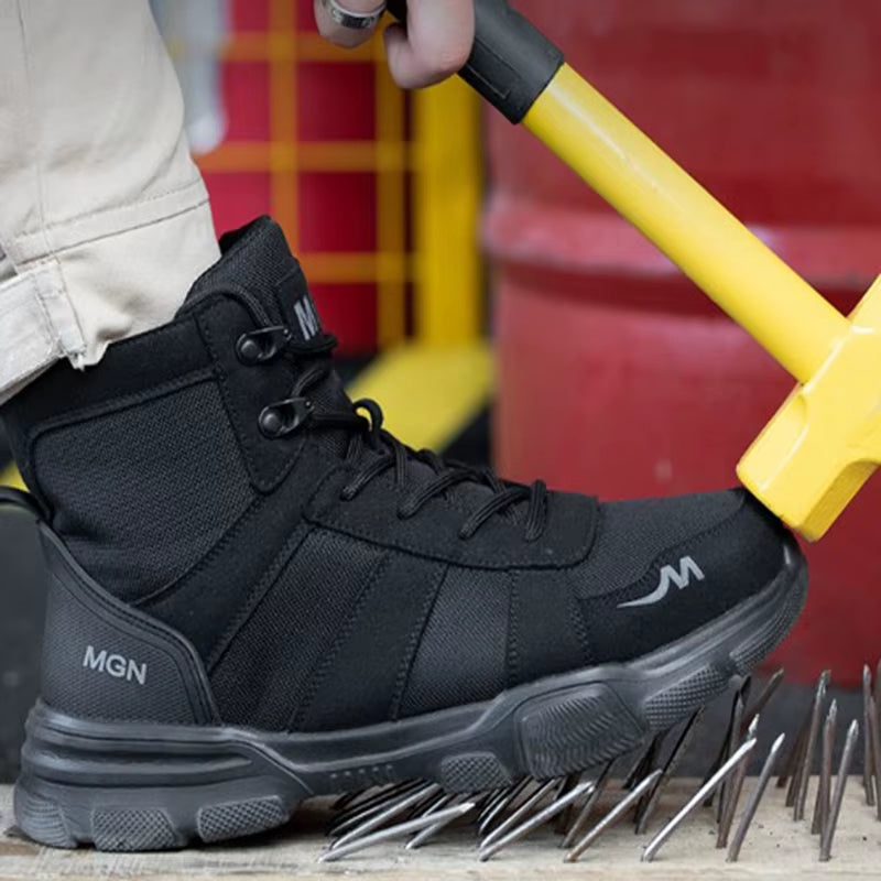 Work Boots Indestructible Safety Shoes Men Steel Toe Shoes Puncture-Proof Sneakers Women Non Slip Work Shoes Male Tactical Boots